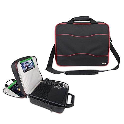 xbox one/xbox 360/ps4 pro/ps4 slim carrying case,game system travel shoulder bag,travel console kinect storage bag for consoles and accessories,black