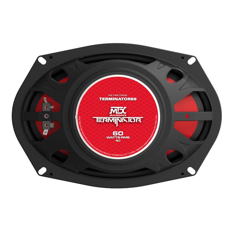 MTX Terminator69 60 Watt RMS 2 Way Polypropylene Coaxial Car Speakers, Pair (4 Pack)