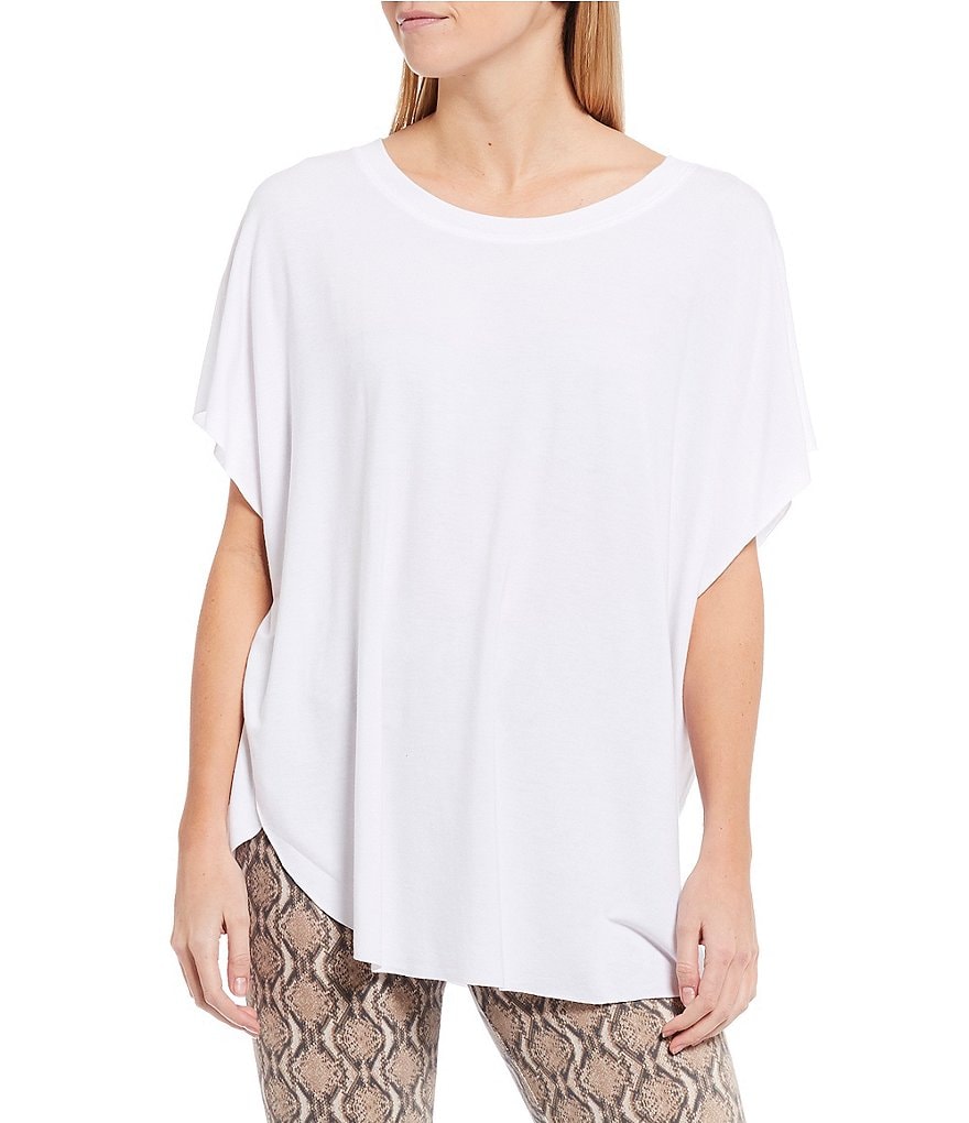 Anna & Ava Jewel Neck Short Sleeve Jersey Poncho