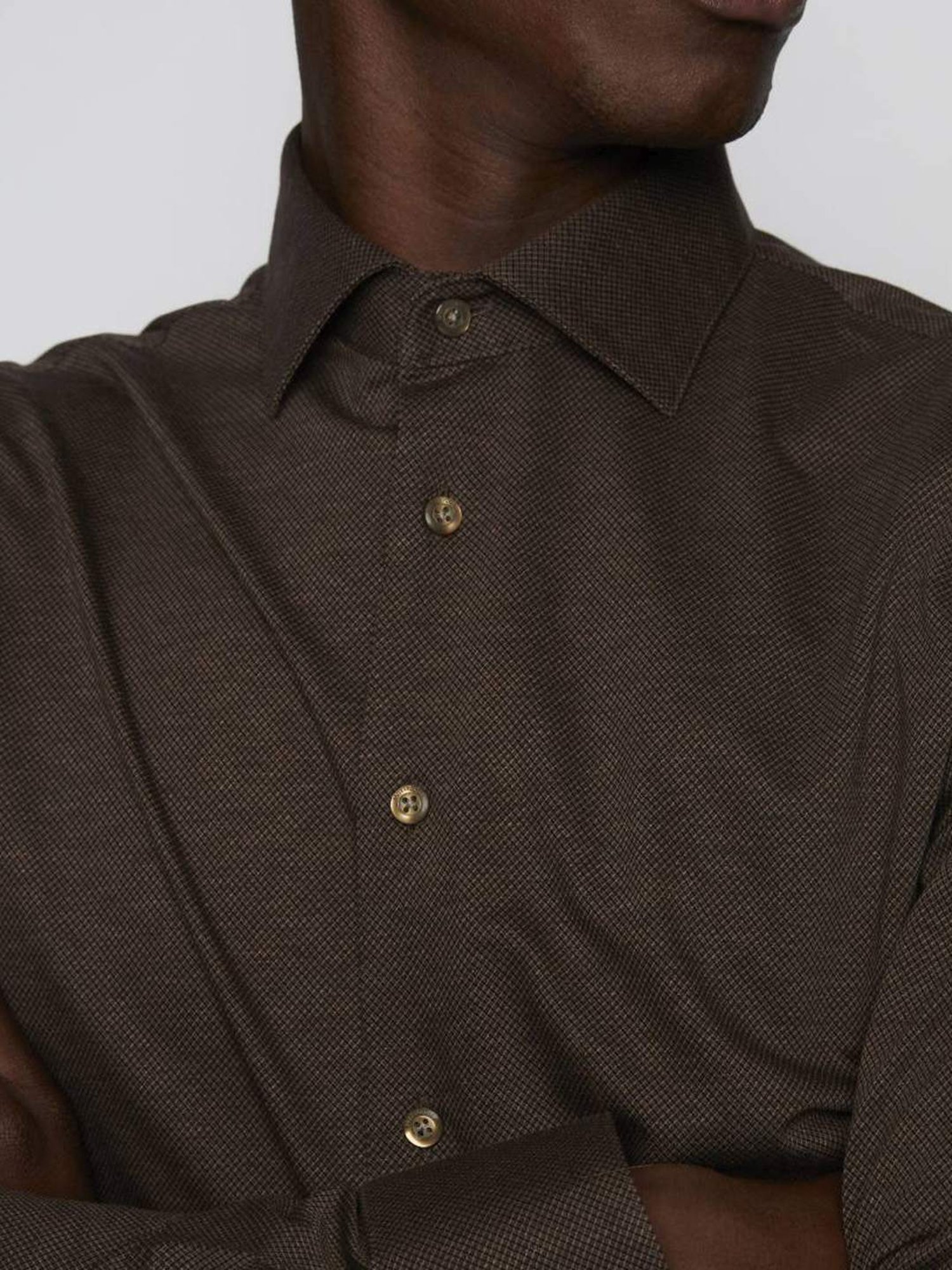 Matinique Brown Cotton Regular Fit Shirt