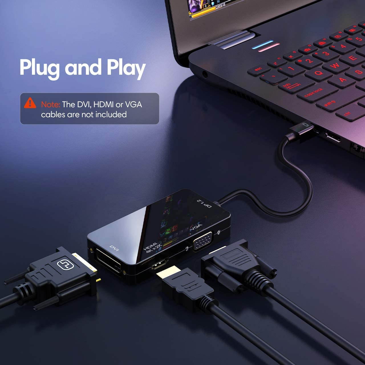 eDragon Display Port to HDMI Converter with Adapter 3 Pack ED713232