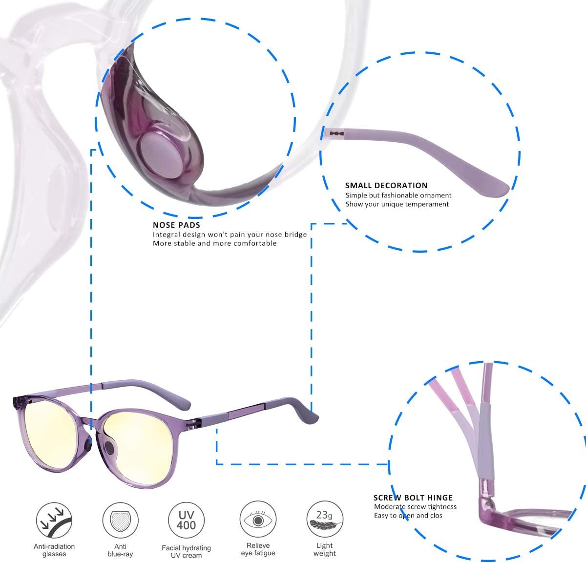 Blue Light Blocking Glasses for Kids: Girls Boys Eye Protection Anti Glare Filter UV Lenses Gaming Computer Screen Blocker Eyeglasses for Children | Teens | Age 5-16