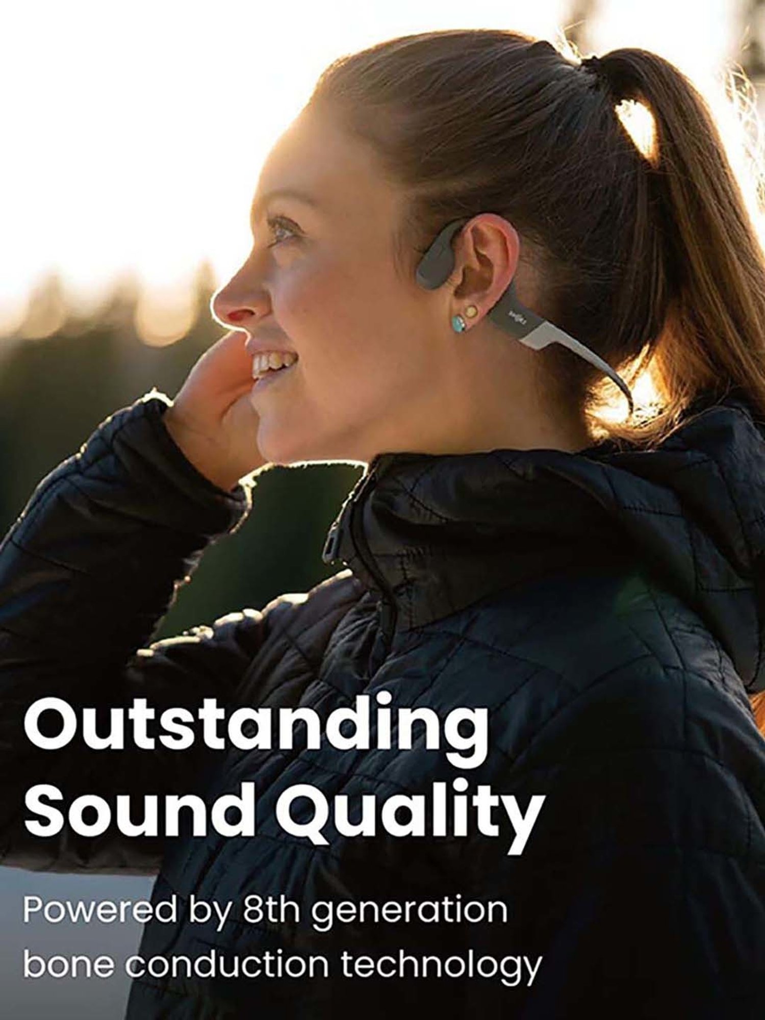 Shokz OpenRun Open-Ear Bluetooth Bone Conduction Sport Headphones (Grey)