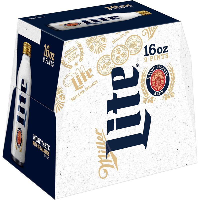 Miller Lite Beer - 9pk/16 fl oz Aluminum Bottles
