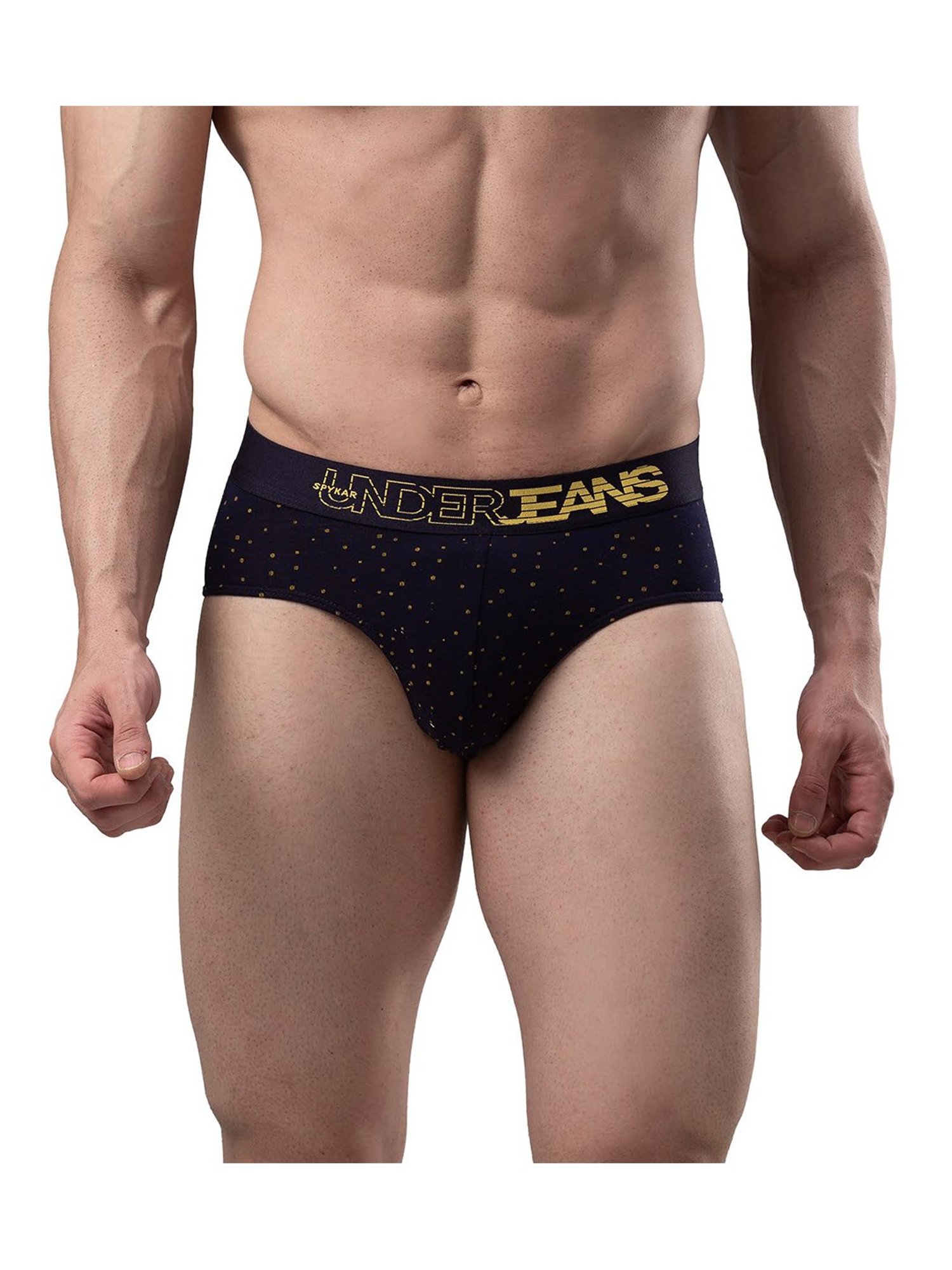 UnderJeans by Spykar Navy Printed Briefs