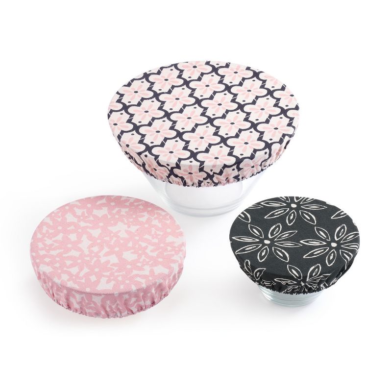 DEMDACO Heaping Teaspoons Dish Covers Set of 3 11 x 11 - Pink