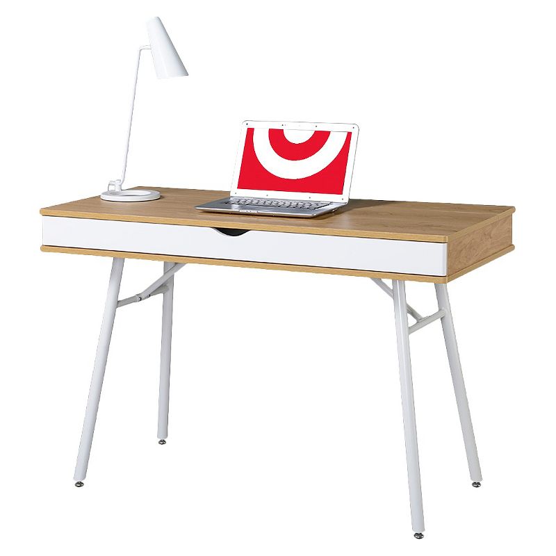 Modern Multi Storage Computer Desk with Storage Beige/White - Techni Mobili