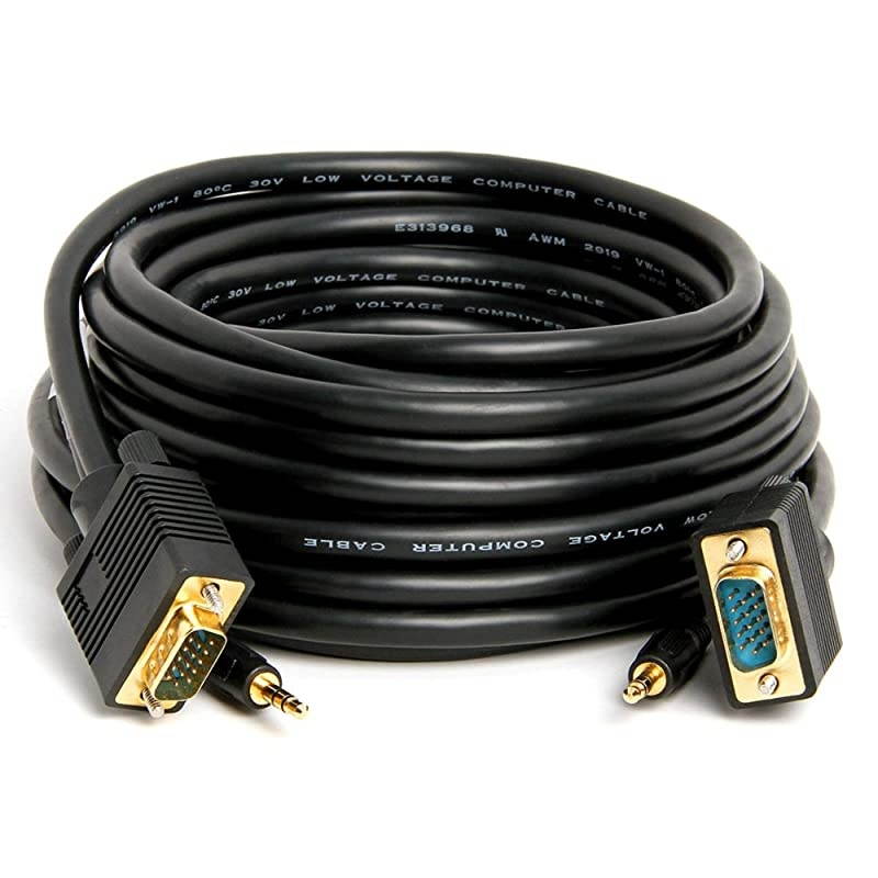 Cables Direct Online 100FT SVGA Monitor Cable, Male to Male 1080P Super VGA Display Cord for PC Projector Laptop TV