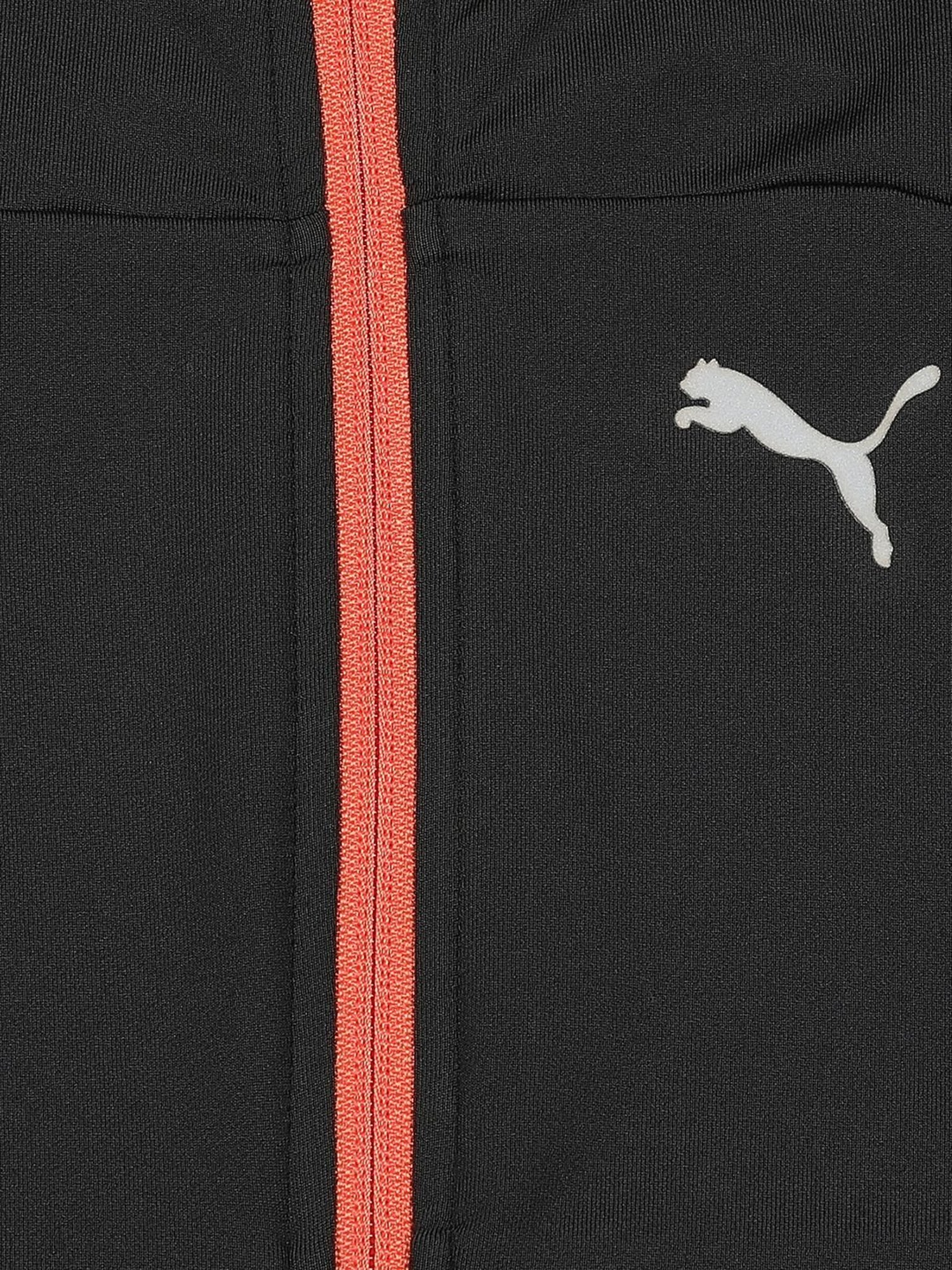 Puma Kids Black Regular Fit Full Sleeves Jacket