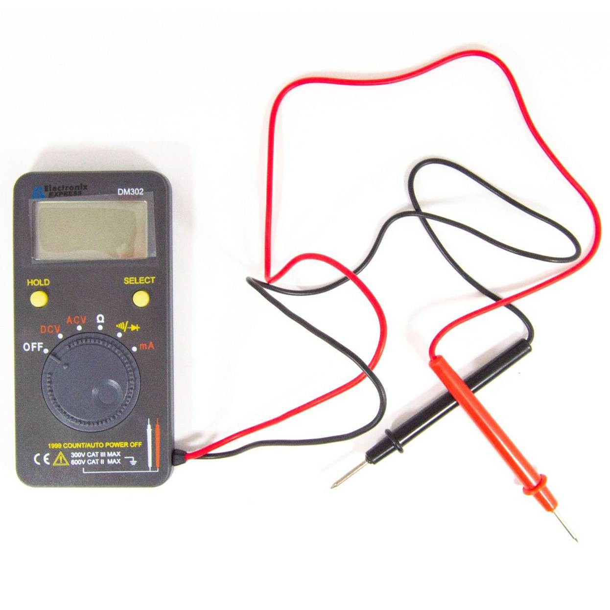 Pocket Size 1999 Count Auto Range Digital Multimeter with Faux Leather Case - AC/DC to 600V, Capacitance to 200uF, Frequency to 100KHz, and Resistance to 20M ohms