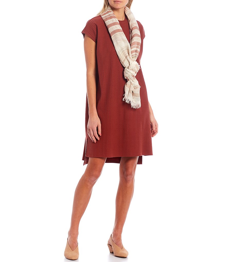 Eileen Fisher Sheer Stripe Linen Blend Scarf