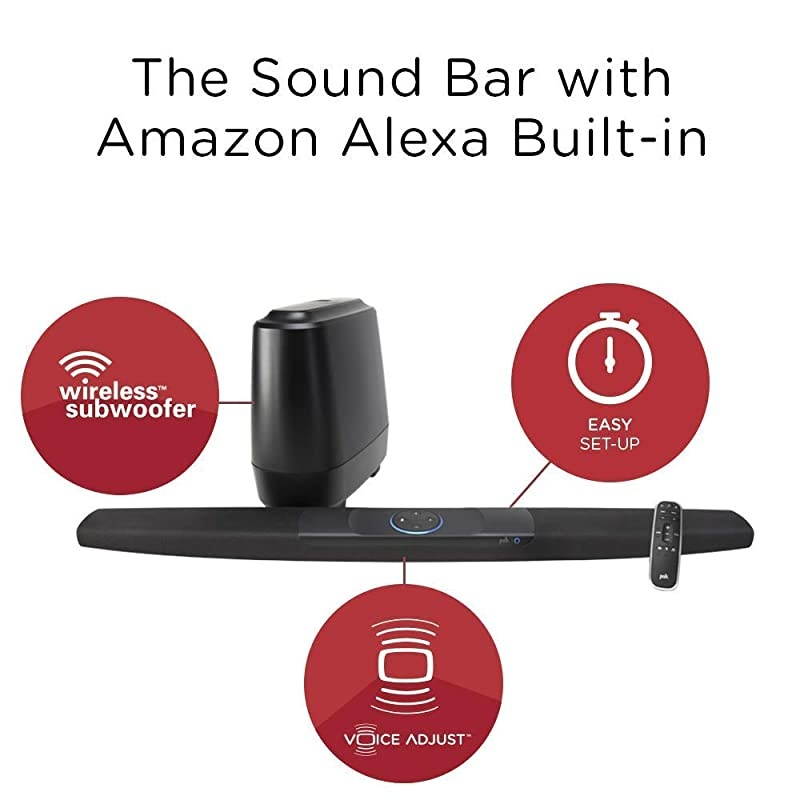 Command Sound Bar with Handsfree  Alexa Voice Control (New Update with Multi-Room Music Built-In), 4K HDMI, and Fire TV Compatible for Your Home Theater