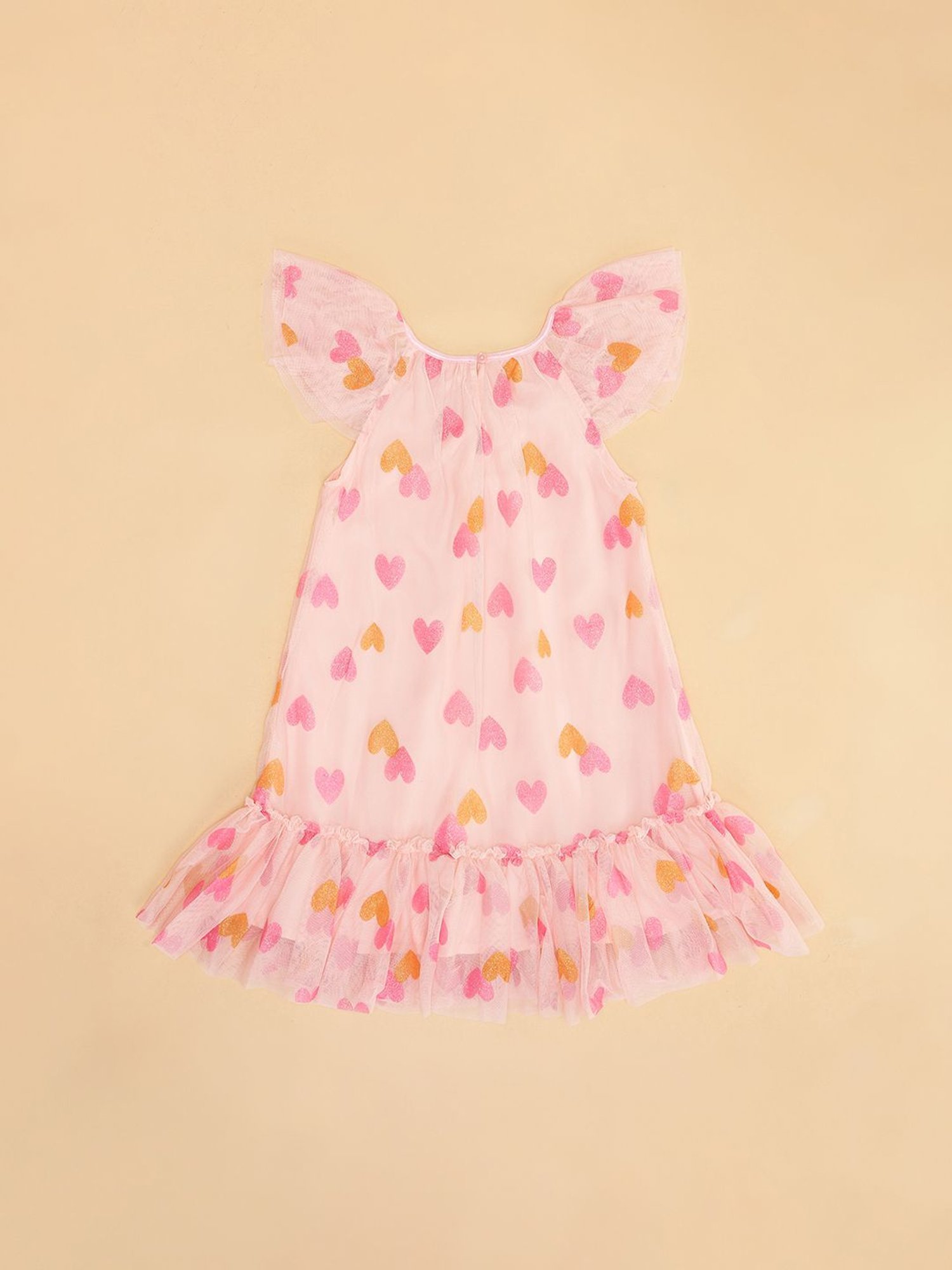 Pantaloons Junior Peach Printed Frock with Hairband