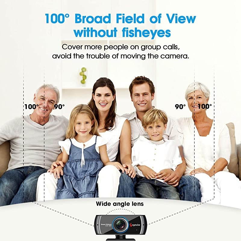 1080P Webcam for Streaming, 920 PC Web Camera Calling Video Recording Cam for Windows Mac Conferencing Gaming Xbox Skype OBS Twitch Xsplit GoReact with Microphone & 100-Degree View Angle