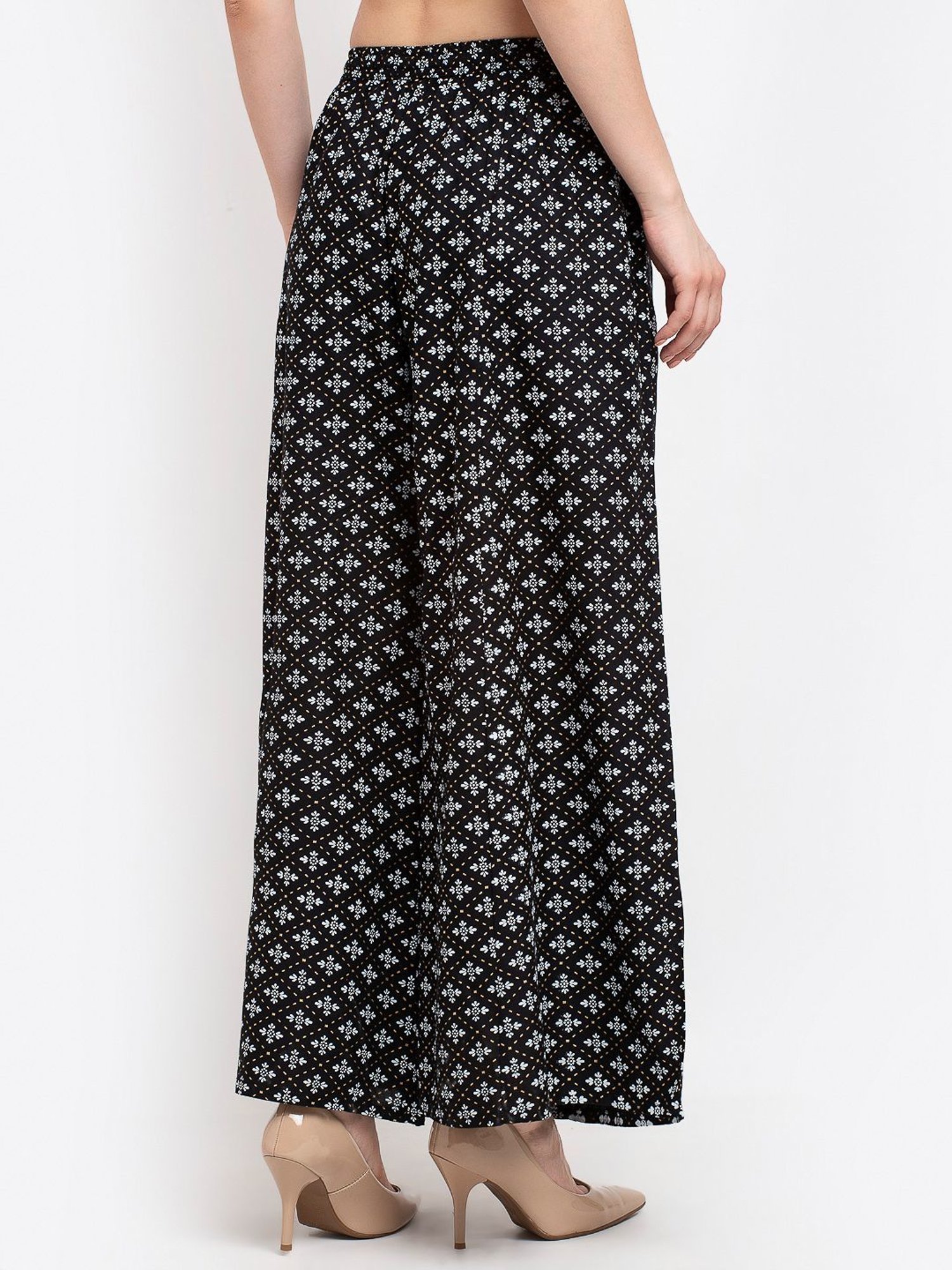 Gracit Black & Green Printed Palazzos - Pack Of 2