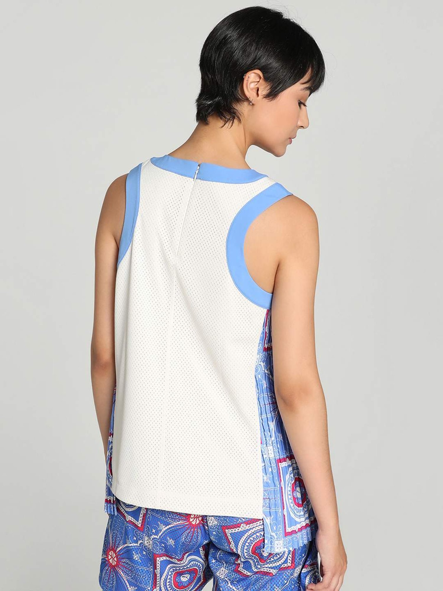 Puma White Self Pattern T-Shirt