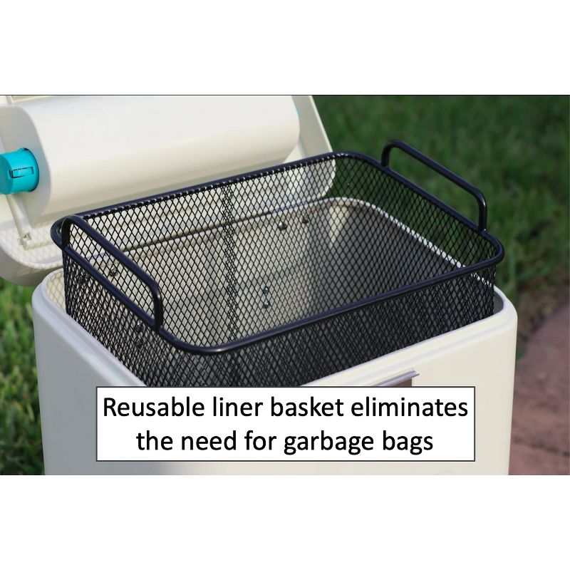 PawPail Durable Outdoor Commercial Dual Vent Pet Waste Station Pail with Lid, Activated Carbon Air Filter, and Reusable Liner Basket