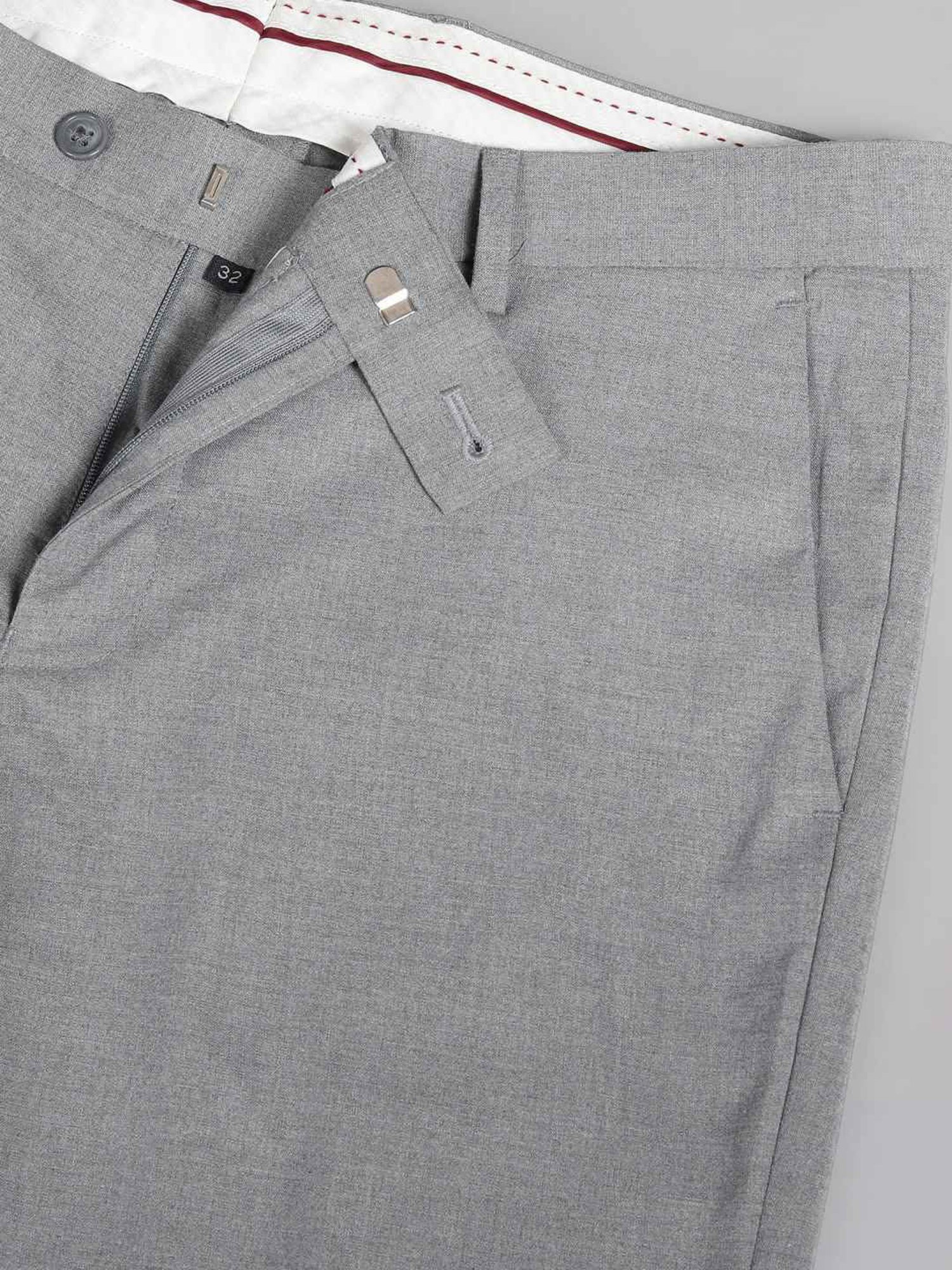 AD by Arvind Grey Slim Fit Trousers