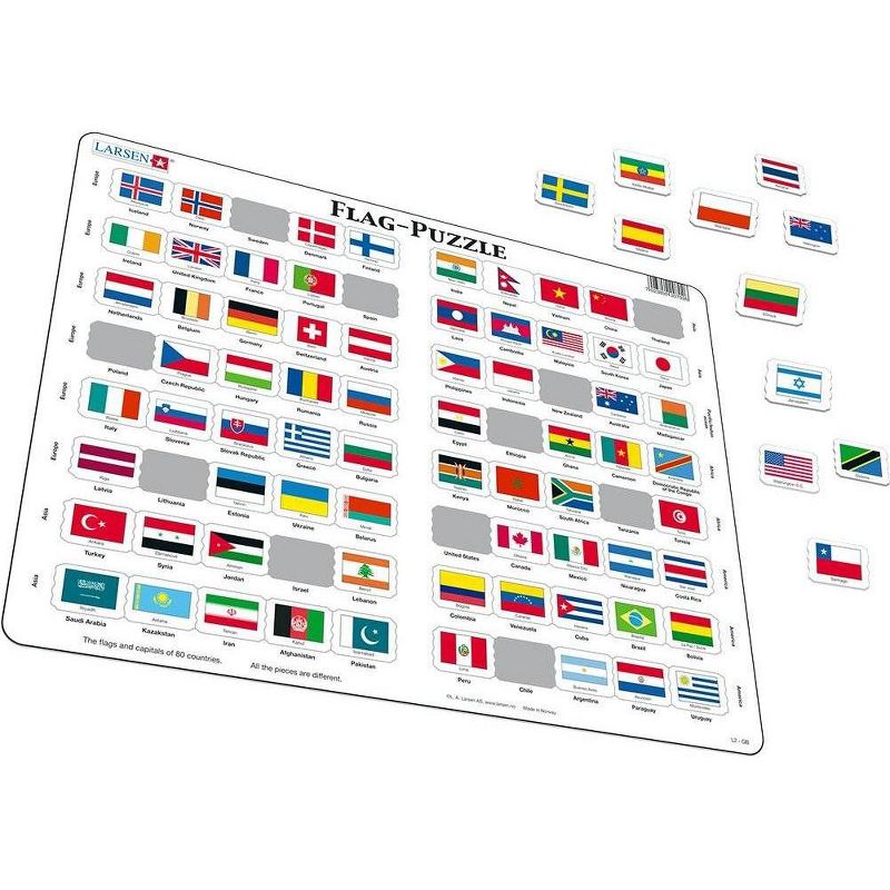 Springbok Larsen Flags Of The World Children's Educational Puzzle 80pc