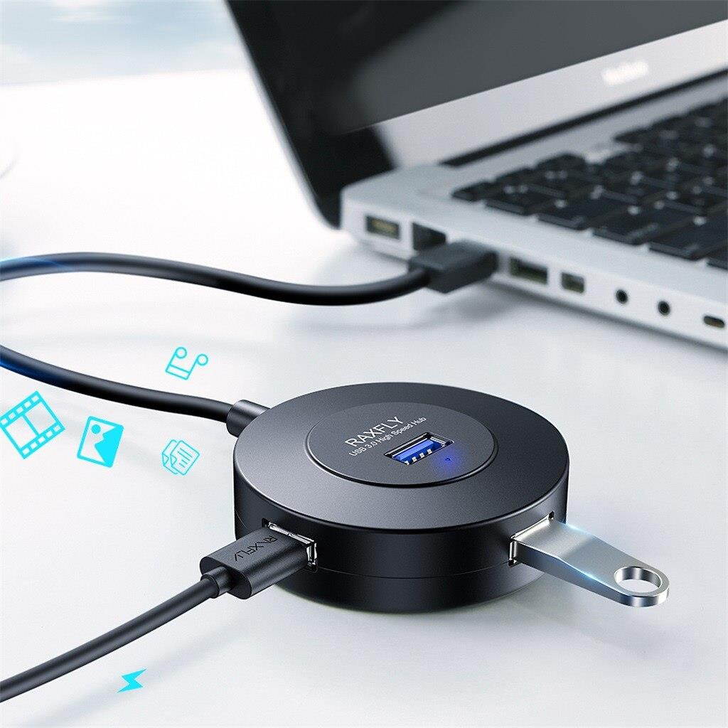 USB3.0 HUB Adapter Computer USB3.0 Super Speed 4-Port 5Gbps Hub With ON/OFF Switch Hard Drive Accessory Slim Size Design