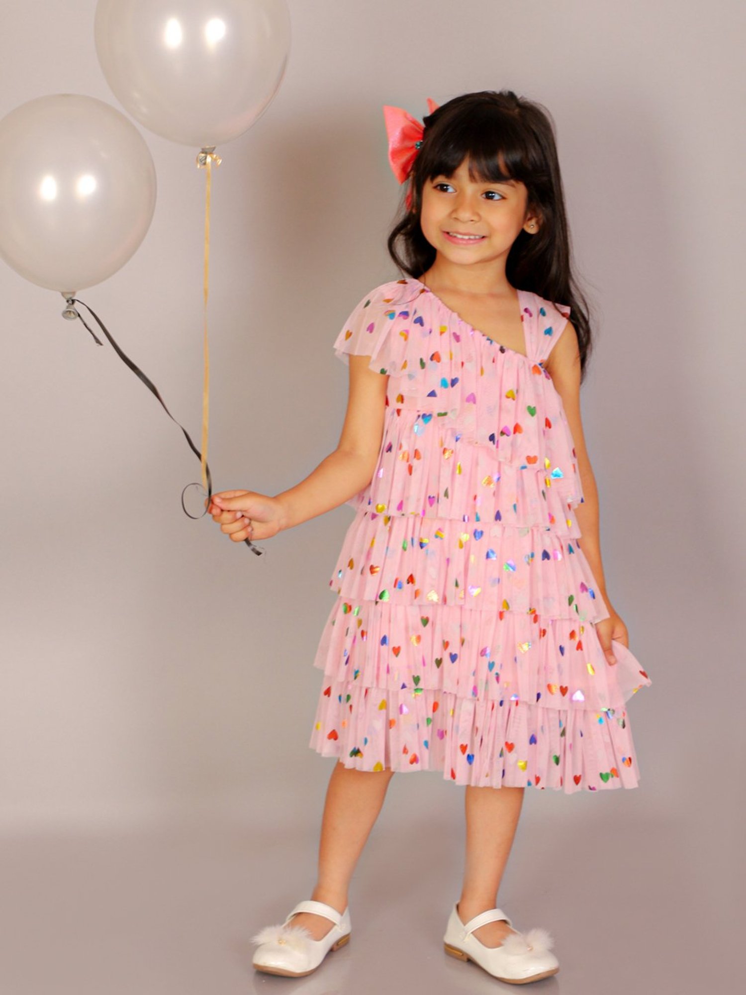 Lil Drama Kids Light Pink Printed Dress