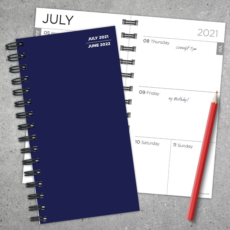 2021-22 Academic Planner 6"x3.5" Naval Blue Daily/Weekly/Monthly - The Time Factory