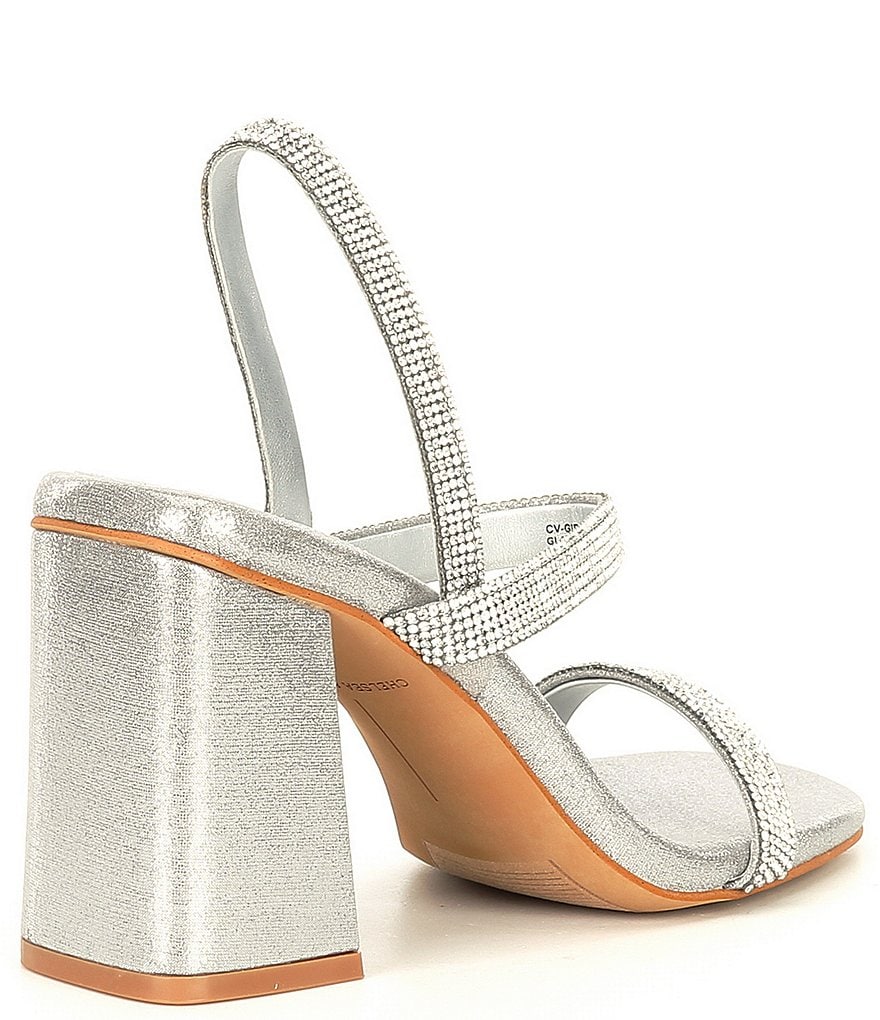 Chelsea & Violet Girli Rhinestone Embellished Block Heel Dress Sandals
