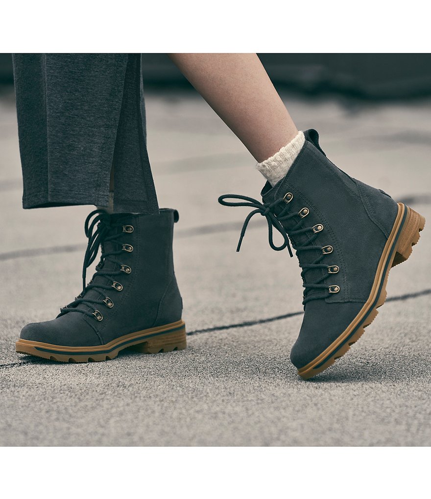 Sorel Lennox Waterproof Suede Lace-Up Booties