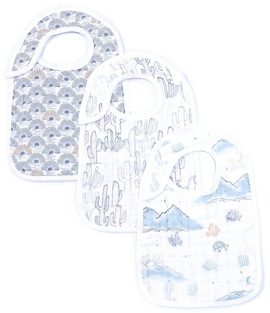 Aden + Anais Baby Sunrise 3-Pack Muslin Snap Bibs