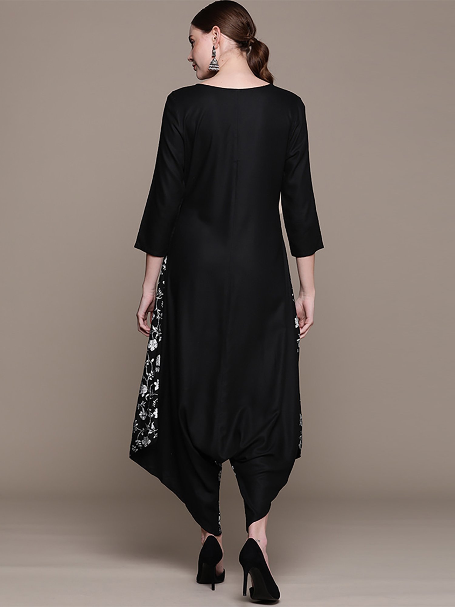 Ziyaa Black Floral Print Jumpsuit