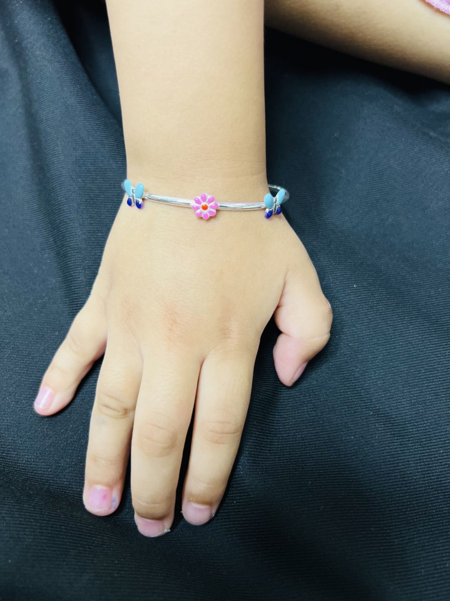 Arte Jewels 925 Sterling Silver Butterfly Chamas Bangle for Women & Girls