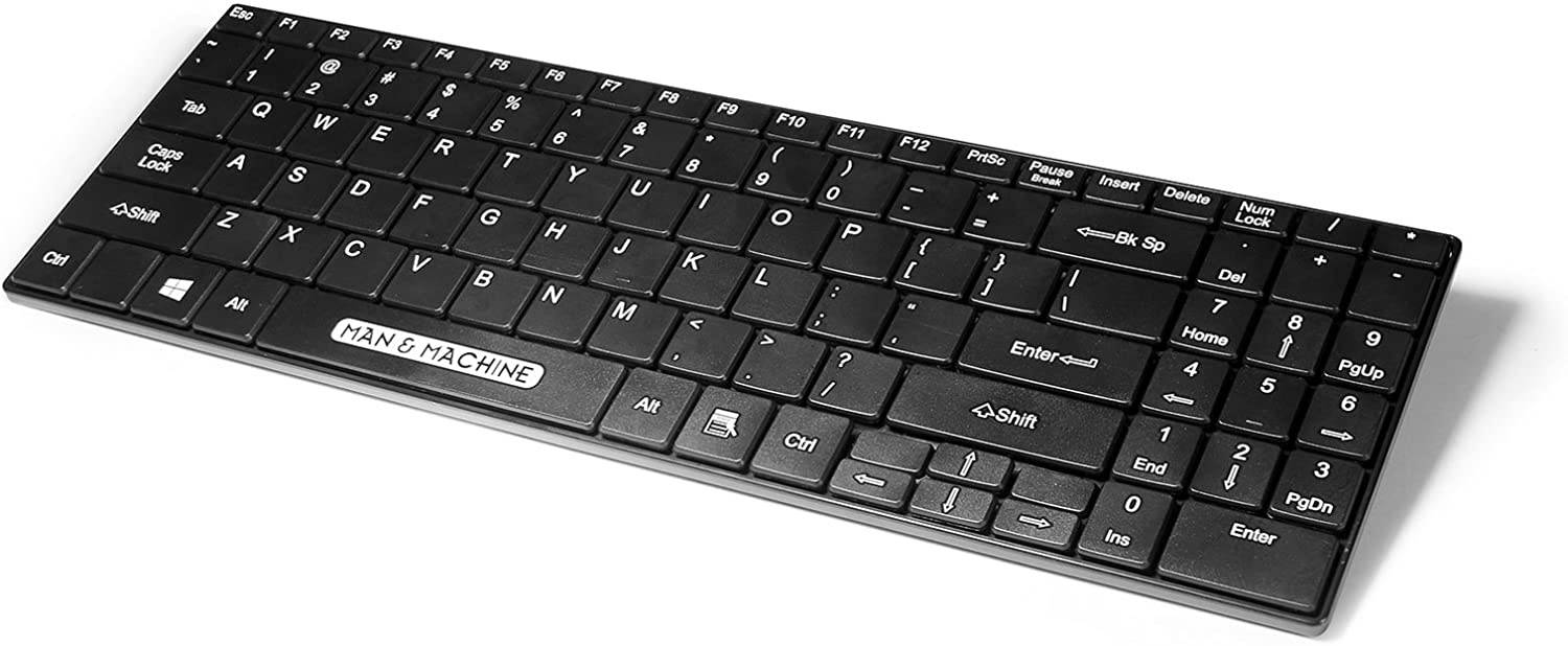 Man & Machine Its Cool Keyboard, Open Style, Washable, Value Keyboard, Quick Disconnect USB ITSC/B5 &ndash; Black