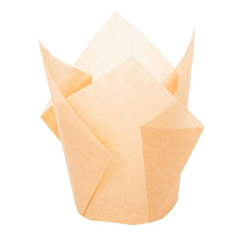 Juvale 300 Pack Medium Tulip Cupcake Liners, Baking Cups, Muffin Wrappers, for Birthday Party, Brown