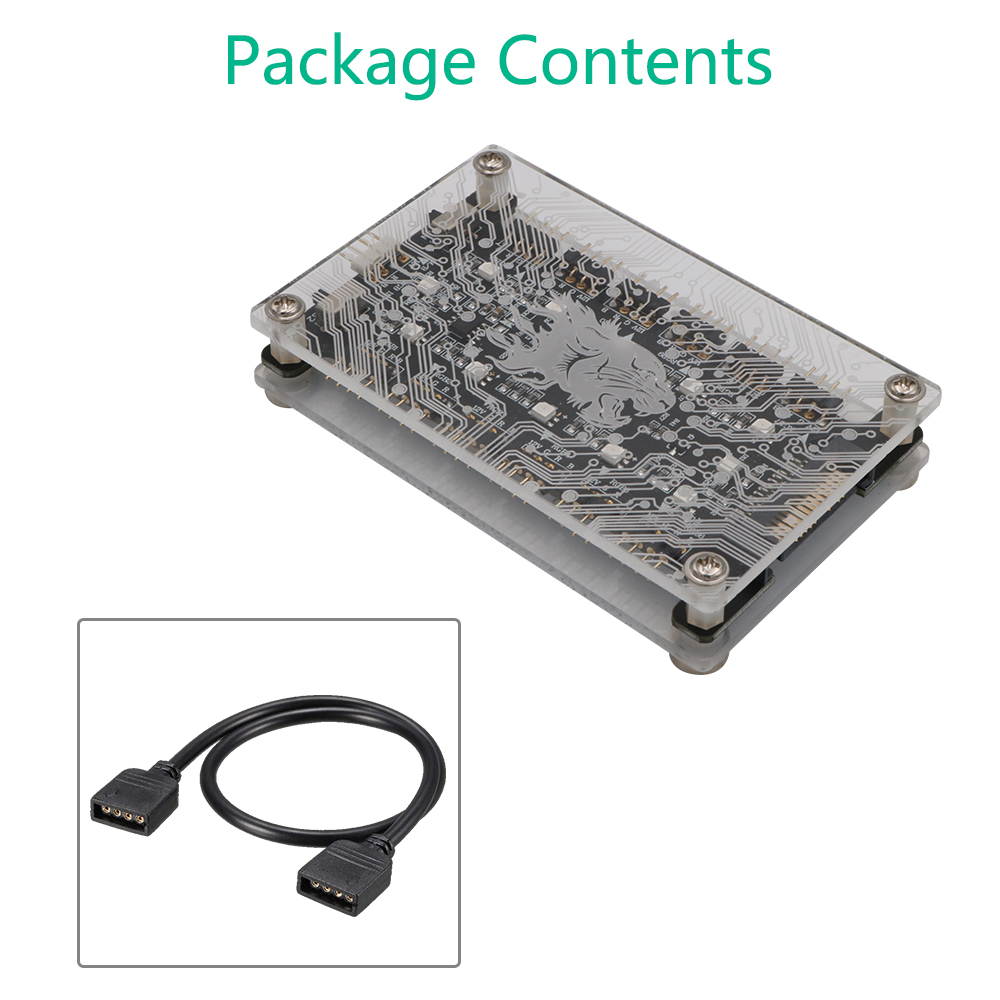 Newest Version 12V RGB Hub with Acrylic Case and Magnetic Standoff&nbsp;for ASUS/MSI 12V 4Pin LED Controller