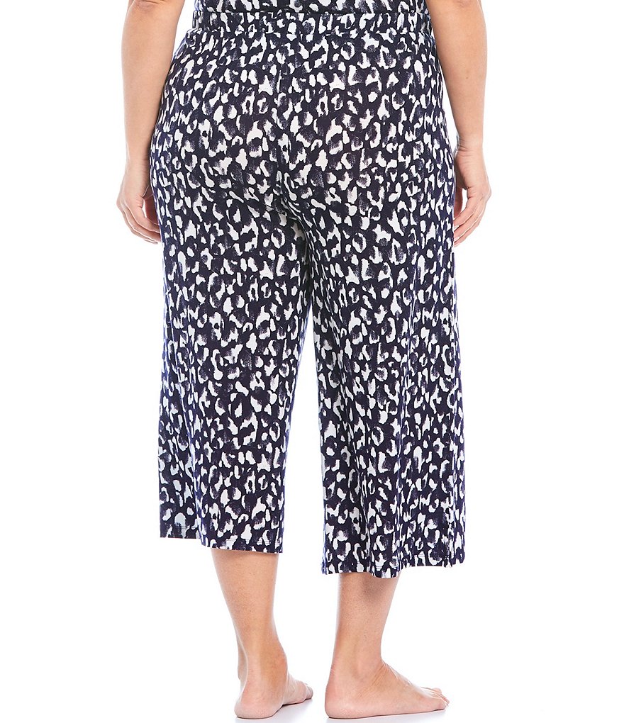 Nottibianche Printed Jersey Knit Cropped Sleep Coordinating Drawstring Pants