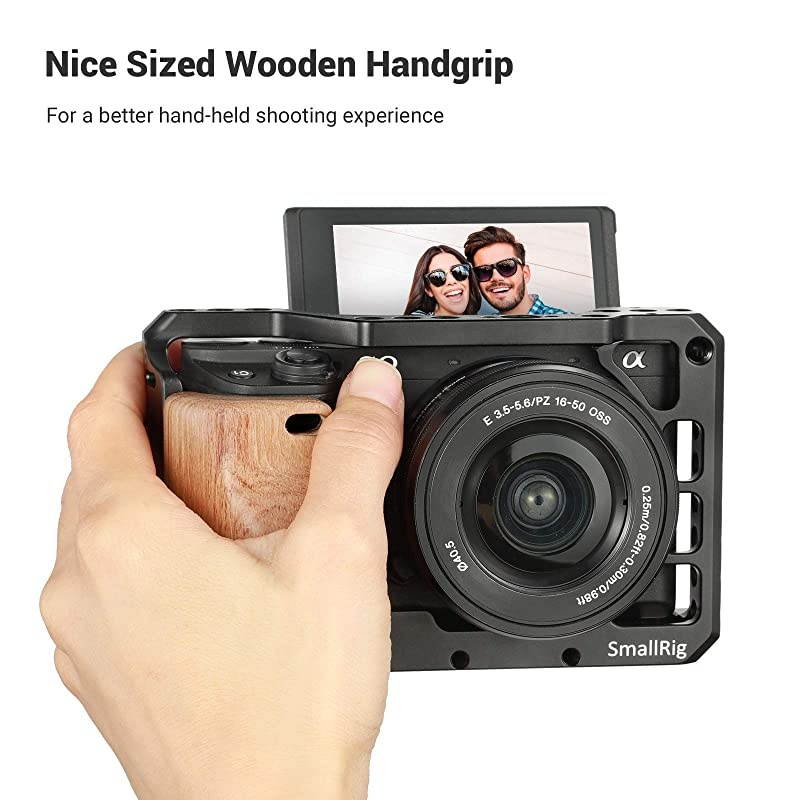 Wooden Handle Handgrip for Sony A6400 Cage APS2318