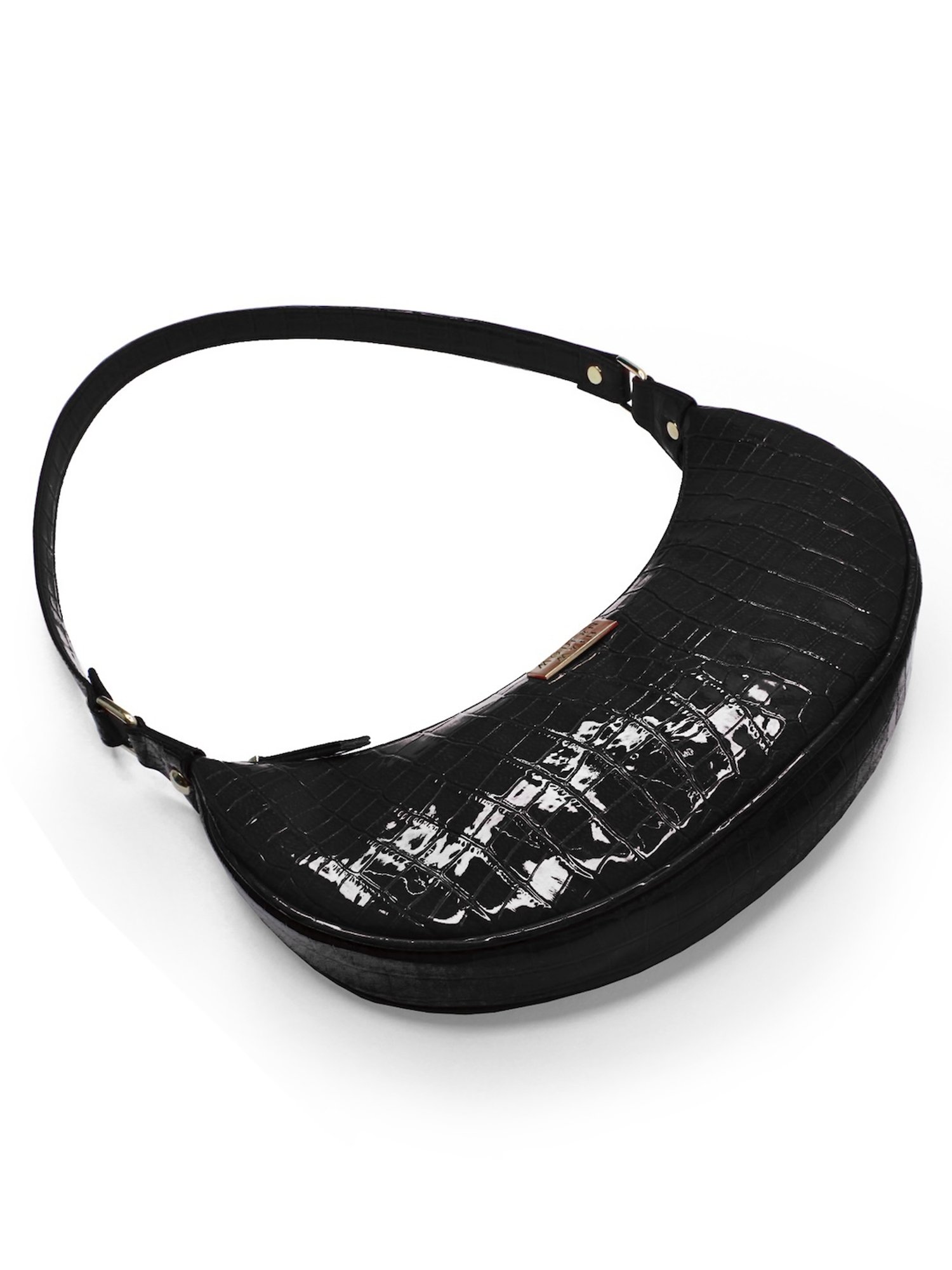 Modern Myth Black Textured Medium Hobo Bag