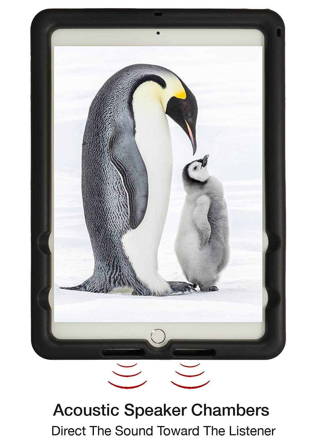 BobjGear Bobj Rugged Case for iPad 2018 6th Generation 9.7 inch - BobjBounces Kid Friendly (Bold Black)