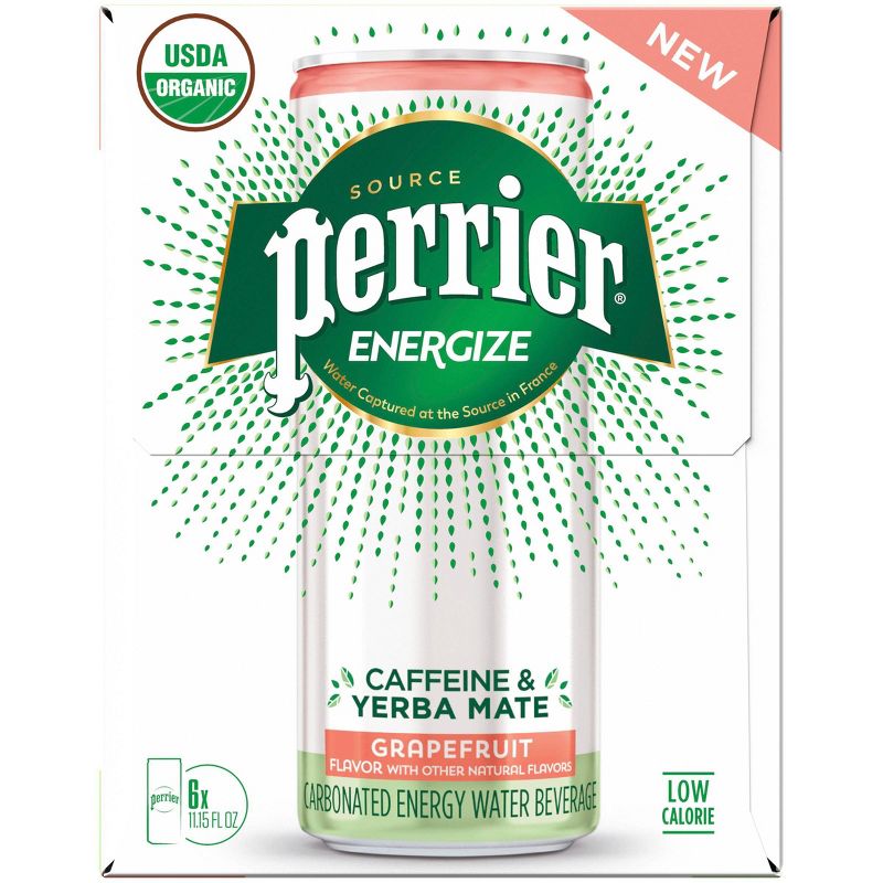 Perrier ENERGIZE Grapefruit Flavored Carbonated Energy Beverage - 6pk/11.15 fl oz Cans