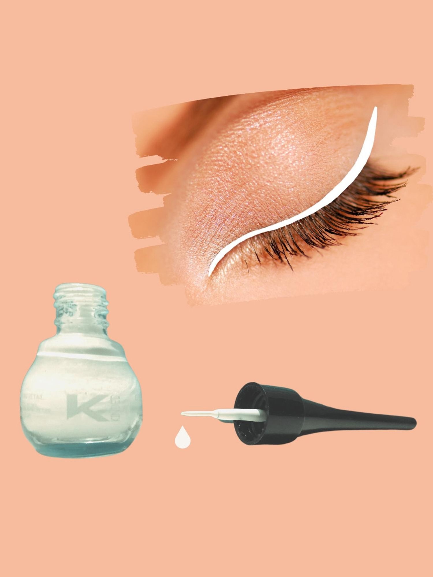 KINDED Liquid Eye Liner Midnight Black, Chocolate Brown & White Pearl Combo