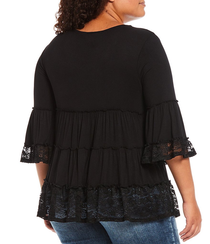 Jessica Simpson Plus Size JJ Red Dahlia Moroccan Border Print Fringe Hem Kimono Jacket