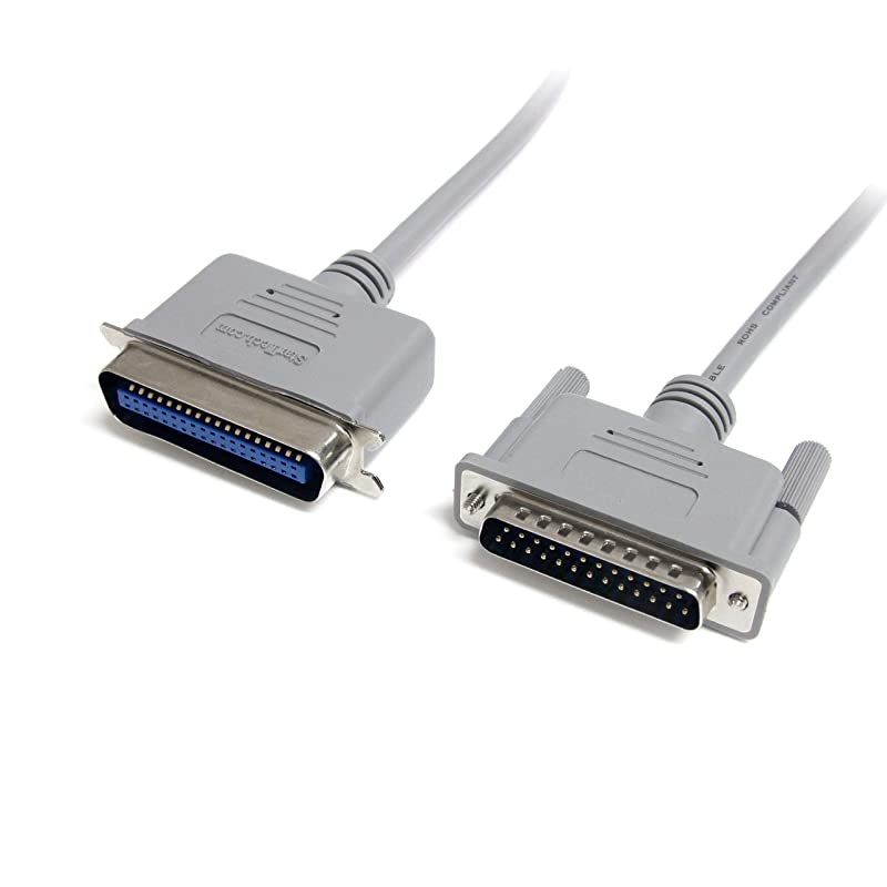 com 6 ft DB25 to Centronics 36 Parallel Printer Cable MM Printer cable DB25 M to 36 pin Centronics M 6 ft PB6Gray