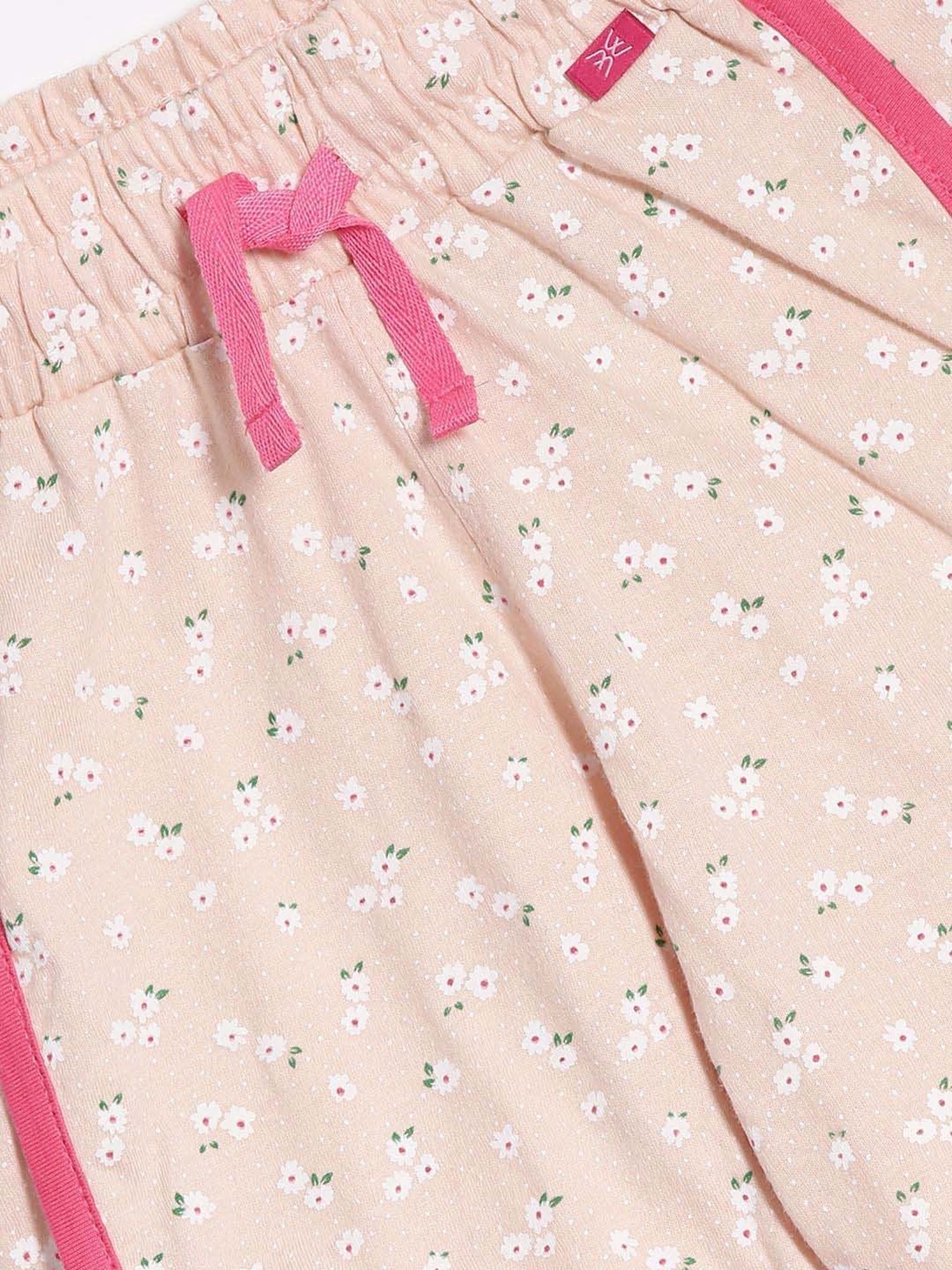 Kiddopanti Kids Coral & Neon Green Logo Cycling Shorts (Pack of 2)