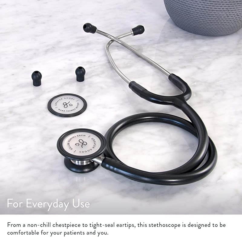 DualHead Stethoscope Classic Design for Routine Physical Assessing Basic Heart and Lung Examinations Black Steel