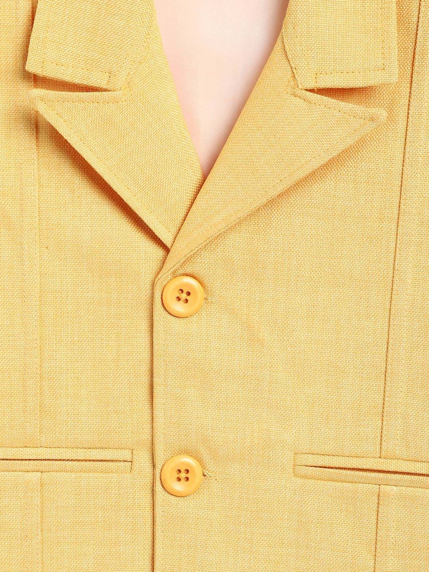 AJ Dezines Kids Yellow Regular Fit Waistcoat