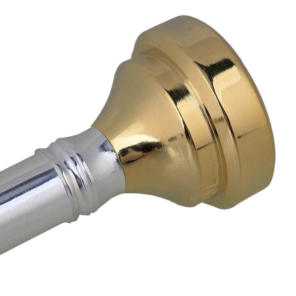 BQLZR Silver Plated Brass Professional 4 Golden Head Cups & Mouthpiece for Trumpet