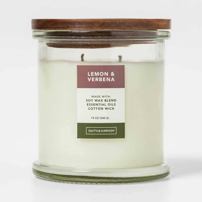 Large Lidded Glass Jar Candle Lemon & Verbena Clover - Smith & Hawken™