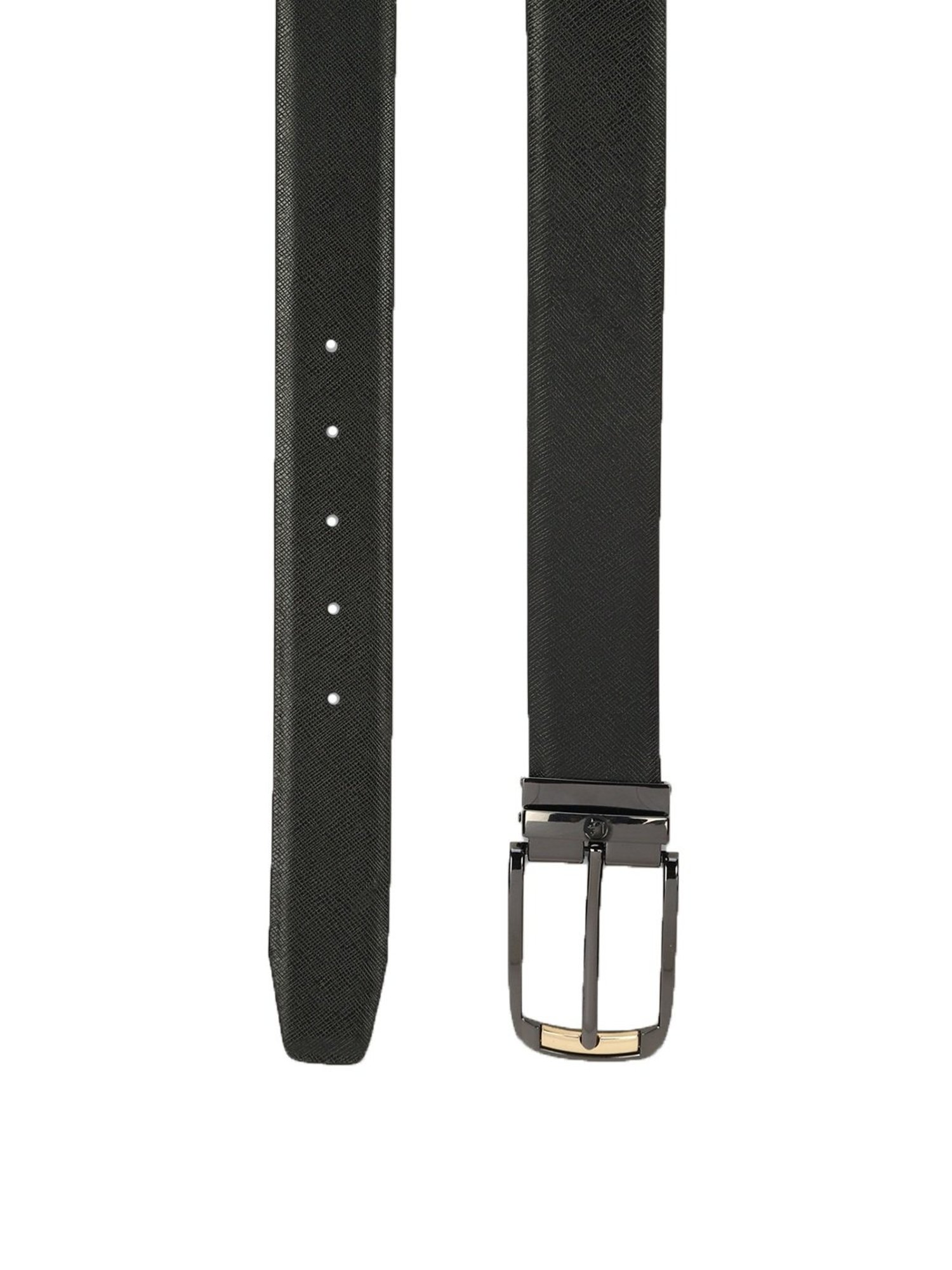 Crusset Black Leather Formal Belt for Men