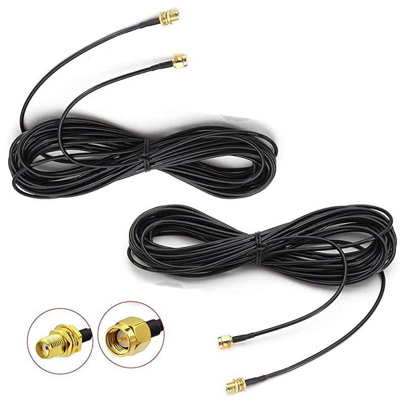 2Pack33ft SMA Extension Cable SMA Male to SMA Female RF Connector Adapter WiFi Antenna Extension CableNOT for TV