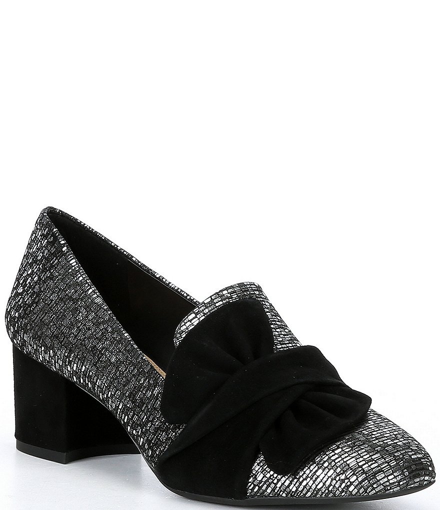 Alex Marie Cregan Leather Printed Metallic Loafer Pumps